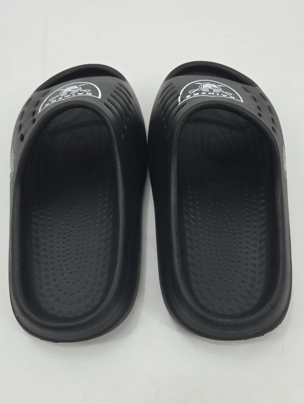 Las Vegas Raiders Chunky Logo Slide Sandals - Black Size Small 7-8